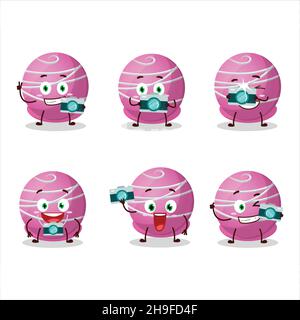 Émoticone photographe profession avec truffe fraise bonbon personnage de dessin animé.Illustration vectorielle Illustration de Vecteur