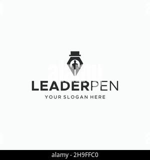 Design minimaliste du logo silhouette de LEADERPEN People Illustration de Vecteur
