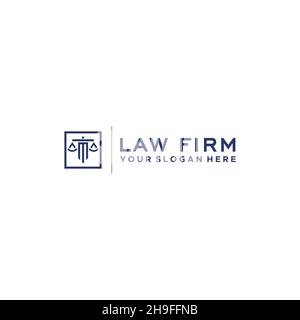 Design minimaliste du logo de la peseuse de la firme Line art LAW Illustration de Vecteur