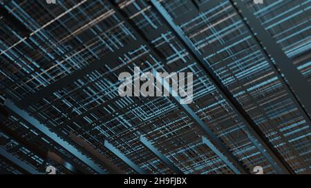 arrière-plan d'illustration métallique de rendu 3d.Dessin numérique sur un mur coloré.Arrière-plan fractal abstrait avec diverses lignes et bandes de couleur Banque D'Images