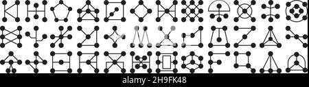 Structure atomique Glyph Icon Set Solid pack collection vector fond transparent pour les applications mobiles et les conceptions Web Illustration de Vecteur