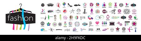 Ensemble de logos de mode vectoriels sur fond blanc Illustration de Vecteur