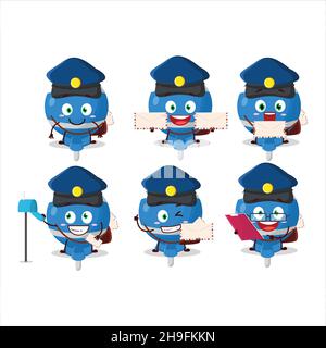 Une image de la gaie bleu lipop enveloppé de concept de dessin animé de postman.Illustration vectorielle Illustration de Vecteur