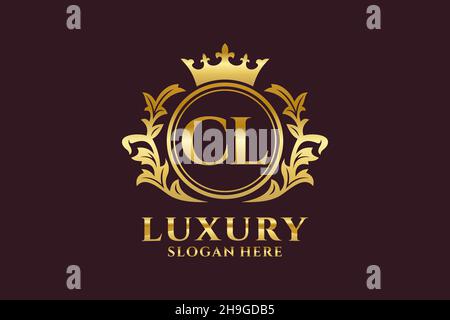 Modèle de logo CL Letter Royal Luxury en illustration vectorielle pour les projets de marque de luxe et autres illustrations vectorielles. Illustration de Vecteur