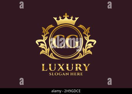 Modèle de logo CG Letter Royal Luxury en illustration vectorielle pour les projets de marque de luxe et autres illustrations vectorielles. Illustration de Vecteur