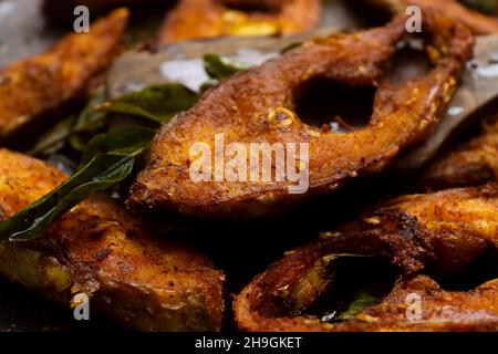 Poisson tilapia frit de style kerala tilapia frit de poisson Banque D'Images