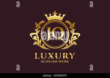 JQ lettre Royal Luxury logo modèle dans l'art vectoriel pour les projets de marque de luxe et d'autres illustrations vectorielles. Illustration de Vecteur