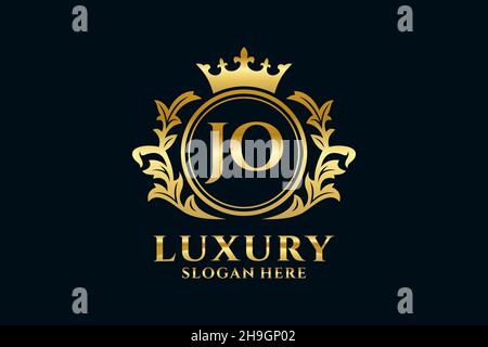 MODÈLE DE logo JO Letter Royal Luxury dans une illustration vectorielle pour les projets de marque de luxe et autres illustrations vectorielles. Illustration de Vecteur