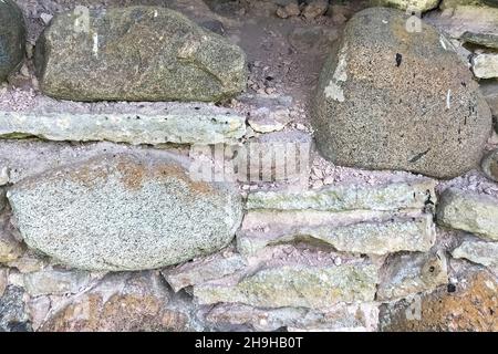 Le mur de pierre d'une ancienne forteresse.Arrière-plan Banque D'Images