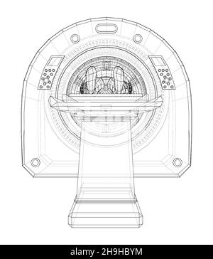 Patiente allongée sur un scanner CT ou IRM Banque D'Images