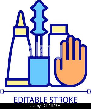 Évitez les produits de maquillage icône de couleur RVB Illustration de Vecteur