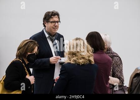 Le gouvernement allemand signe un accord de coalition à Berlin.Les trois partenaires avaient choisi un lieu symbolique pour la signature de leur accord de coalition, le Futurium de Berlin, un centre d'expositions sur la formation de l'avenir.(Photo de Ralph Pache/PRESSCOV/Sipa USA) Banque D'Images