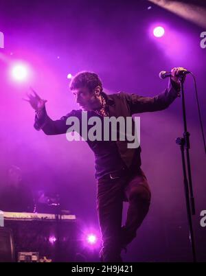 Mercury Rev garniture de pavillon deuxième jour du festival Green Man 2014 à Glanusk Park, au sud du pays de Galles Banque D'Images