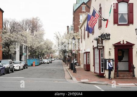 Une vue sur Henry Street à Alexandria près de Washington DC aux États-Unis.À partir d'une série de photos de voyage aux États-Unis.Date de la photo : dimanche 1er avril 2018.Le crédit photo devrait se lire: Richard Gray/EMPICS Banque D'Images