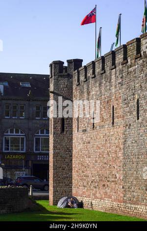 Une tente située à côté du château de Cardiff dans le sud du pays de Galles.Date de la photo : vendredi 7 septembre 2018.Le crédit photo devrait se lire: Richard Gray/EMPICS Banque D'Images