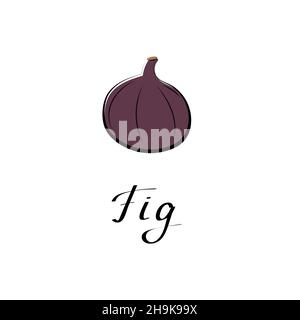 Illustration plate de dessin animé vectoriel Fig.Logo fruits et légumes frais. Illustration de Vecteur