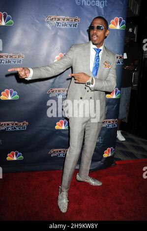 Manhattan, États-Unis d'Amérique.13 août 2015.NEW YORK, NY - 12 AOÛT : Nick Cannon participe à la saison 10 « America's Got Talent » au radio City Music Hall le 12 août 2015 à New York.Personnes: Nick Cannon crédit: Storms Media Group/Alay Live News Banque D'Images