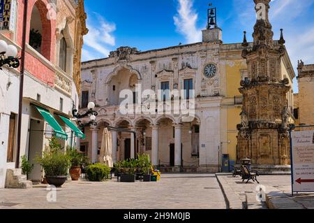 Place Salandra à Nardò, Apulia, Italie Banque D'Images