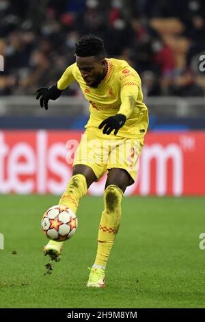 Milan, Italie.07ème décembre 2021.Divock Origi de Liverpool lors du match de football du groupe B de la Ligue des champions de l'UEFA entre l'AC Milan et Liverpool au stade San Siro de Milan (Italie), le 7 décembre 2021.Photo Andrea Staccioli/Insidefoto crédit: Insidefoto srl/Alamy Live News Banque D'Images