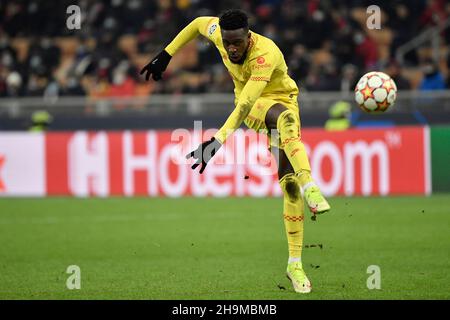 Milan, Italie.07ème décembre 2021.Divock Origi de Liverpool lors du match de football du groupe B de la Ligue des champions de l'UEFA entre l'AC Milan et Liverpool au stade San Siro de Milan (Italie), le 7 décembre 2021.Photo Andrea Staccioli/Insidefoto crédit: Insidefoto srl/Alamy Live News Banque D'Images