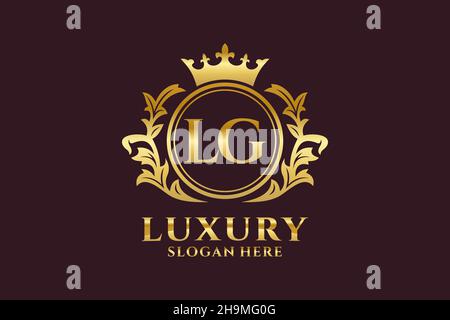 Modèle LG Letter Royal Luxury logo en illustration vectorielle pour les projets de marque de luxe et autres illustrations vectorielles. Illustration de Vecteur