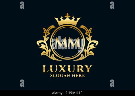 MODÈLE DE logo MM Letter Royal Luxury dans une illustration vectorielle pour les projets de marque de luxe et autres illustrations vectorielles. Illustration de Vecteur