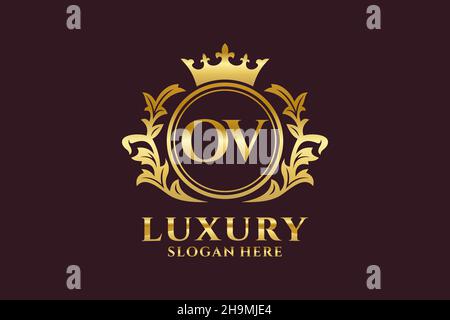 Modèle de logo VO Letter Royal Luxury dans l'art vectoriel pour les projets de marque de luxe et autres illustrations vectorielles. Illustration de Vecteur