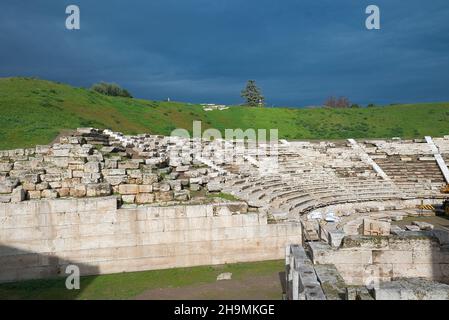 L'ancien théâtre de Larissa, l'un des plus importants et des plus grands de Grèce.Larissa, Grèce Banque D'Images