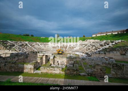 L'ancien théâtre de Larissa, l'un des plus importants et des plus grands de Grèce.Larissa, Grèce Banque D'Images