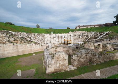 L'ancien théâtre de Larissa, l'un des plus importants et des plus grands de Grèce.Larissa, Grèce Banque D'Images