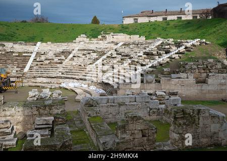 L'ancien théâtre de Larissa, l'un des plus importants et des plus grands de Grèce.Larissa, Grèce Banque D'Images