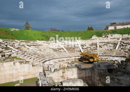 L'ancien théâtre de Larissa, l'un des plus importants et des plus grands de Grèce.Larissa, Grèce Banque D'Images