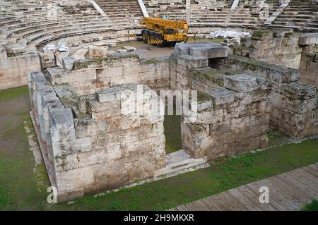 L'ancien théâtre de Larissa, l'un des plus importants et des plus grands de Grèce.Larissa, Grèce Banque D'Images