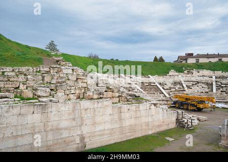 L'ancien théâtre de Larissa, l'un des plus importants et des plus grands de Grèce.Larissa, Grèce Banque D'Images