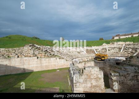 L'ancien théâtre de Larissa, l'un des plus importants et des plus grands de Grèce.Larissa, Grèce Banque D'Images