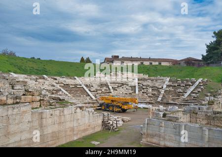 L'ancien théâtre de Larissa, l'un des plus importants et des plus grands de Grèce.Larissa, Grèce Banque D'Images