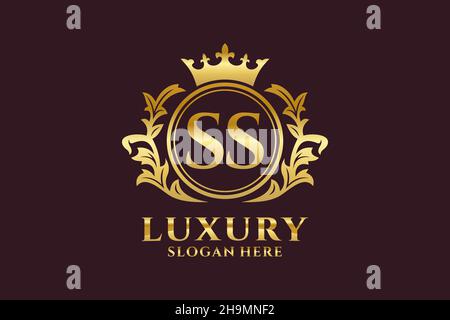 Modèle de logo SS Letter Royal Luxury en illustration vectorielle pour les projets de marque de luxe et autres illustrations vectorielles. Illustration de Vecteur