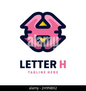 Modèle de logo lettre H. Banque D'Images