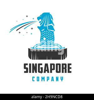 Modèle de conception du logo de Singapour Banque D'Images