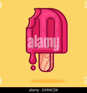 popsicle glace crème isolée dessin animé vecteur illustration dans le style plat Illustration de Vecteur