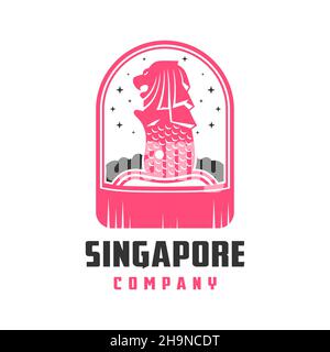 Modèle de conception du logo de Singapour Banque D'Images