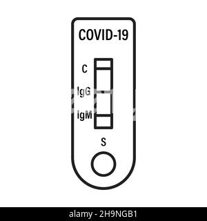 Test automatique d'antigène rapide (RST) Icon vecteur test de détection rapide d'antigène (RADT) symbole coronavirus, test d'anticorps COVID-19 signe de santé et médical c Illustration de Vecteur