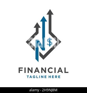 Logo initial N finance votre entreprise Banque D'Images