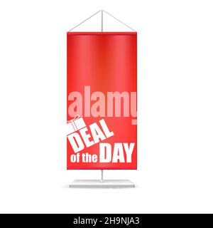 Offre du jour.Bannière verticale rouge. Illustration de Vecteur