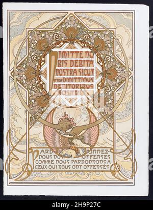 Prière richement décorée page 1899 - Art nouveau d'Alphonse Mucha - (Tchèque : 24 juillet 1860 – 14 juillet 1939) Banque D'Images