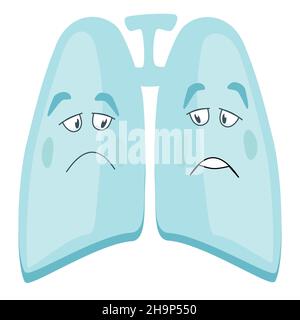 Poumon humain icône, système respiratoire sain poumons anatomie organe médical plat Banque D'Images