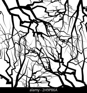 Fissures de paroi isolées sur fond transparent. Surface de rupture, fissure cassée, illustration de l'effondrement Illustration de Vecteur