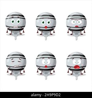 Dessin animé de personnage de lolipop blanc enveloppé d'expression effrayée.Illustration vectorielle Illustration de Vecteur