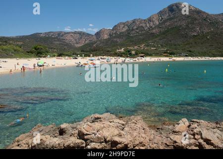 Piana, département de la Corse-du-Sud (Corse-du-Sud) : Plage d'Arone Banque D'Images