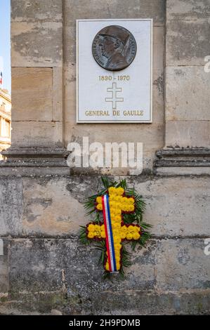 Le général Charles de Gaulle est honoré à la place Joseph-Malval, près du Palais du Gouvernement de Nancy, France Banque D'Images